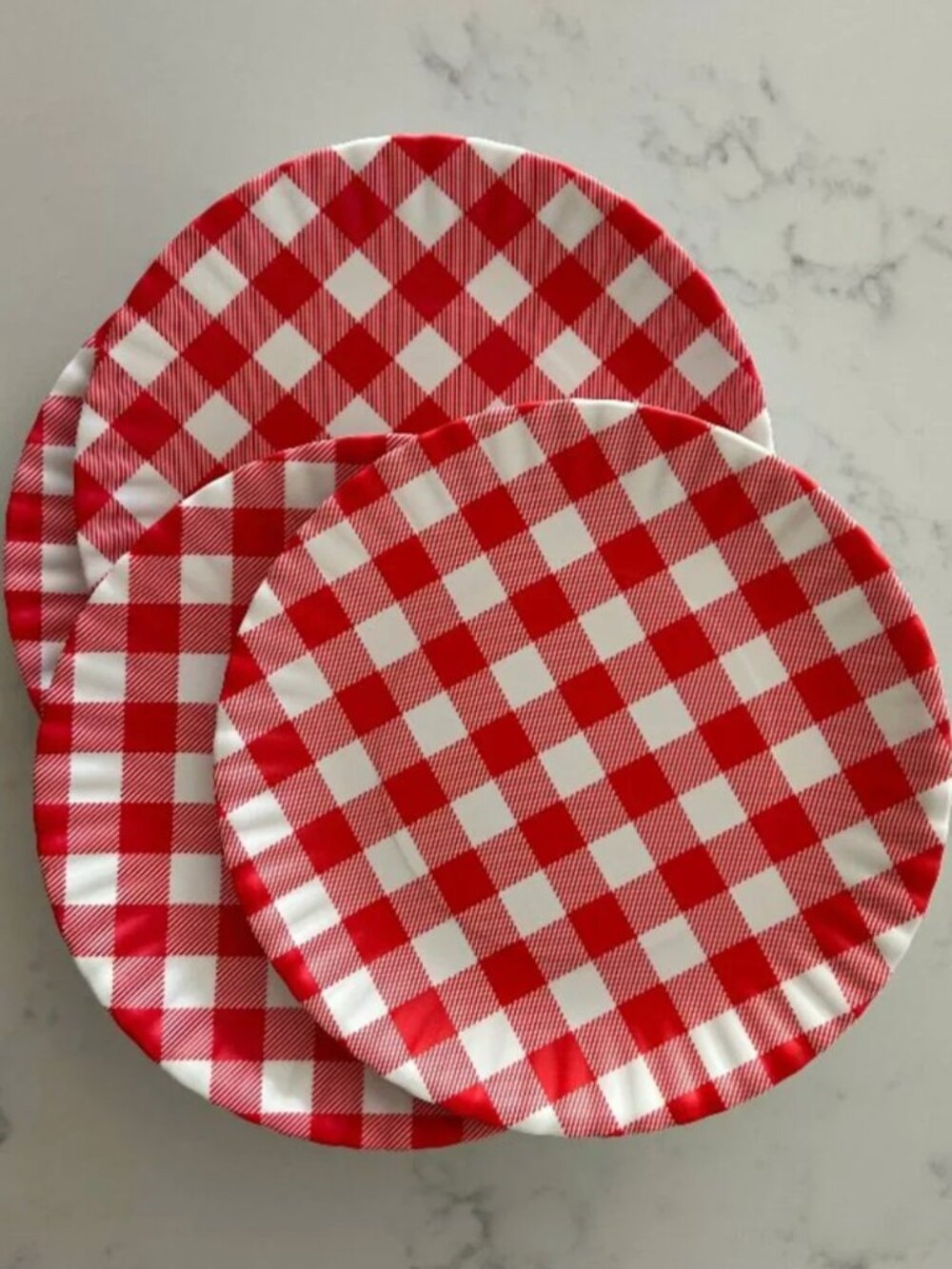 Set/4 Melamine "One Hundred 80 Degrees" Luncheon Plates